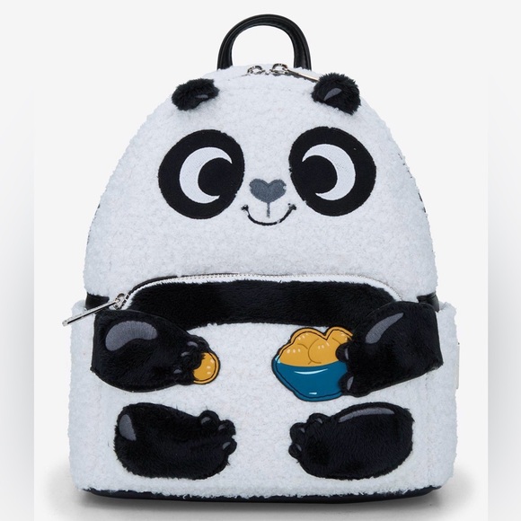 New Loungefly Kung Fu Panda Po Dumpling Sherpa Mini Backpack.